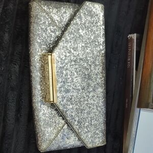 Elegant Silver Clutch Kate Spade